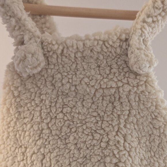 ๐ 2 for 30 ๐ Zara Baby Sherpa Fleece Overalls | 9โ12M | Neutral Teddy Romper - Picture 3 of 7